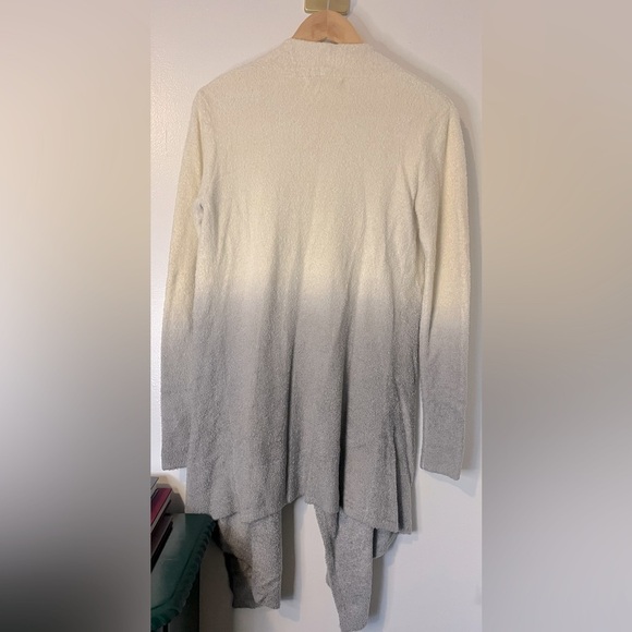 Barefoot Dreams Bamboo Chic Lite Ombre Ivory Gray Waterfall Front Cardigan S/M - Picture 8 of 8